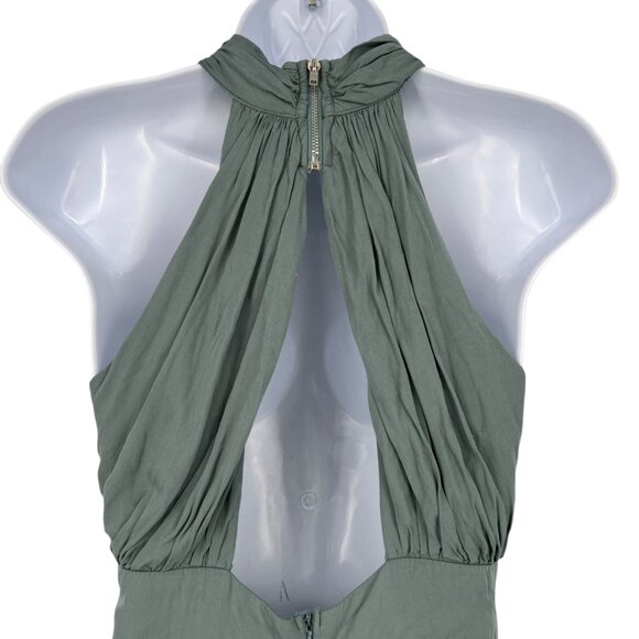 Debbie Dabbie By Angel Biba Halter Neck Green Romper Open Cutout Back US Size 4 - Picture 7 of 11